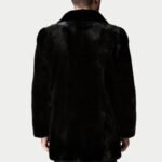 Mens Black Mink Fur Classic Warm Winter Coat