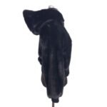 Mens Black Mink Fur Hooded Bomber Jacket