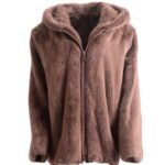 Mens Brown Mink Fur Jacket With Hood
