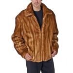 Men's Brown Real Mink Fur Winter Warm Jacket