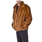Men's Brown Real Mink Fur Winter Warm Jacket