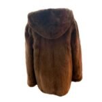 Mens Brown and Beige Colorblock Mink Fur Jacket