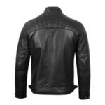 Men’s Cafe Racer Real Leather Biker Black Field Jacket