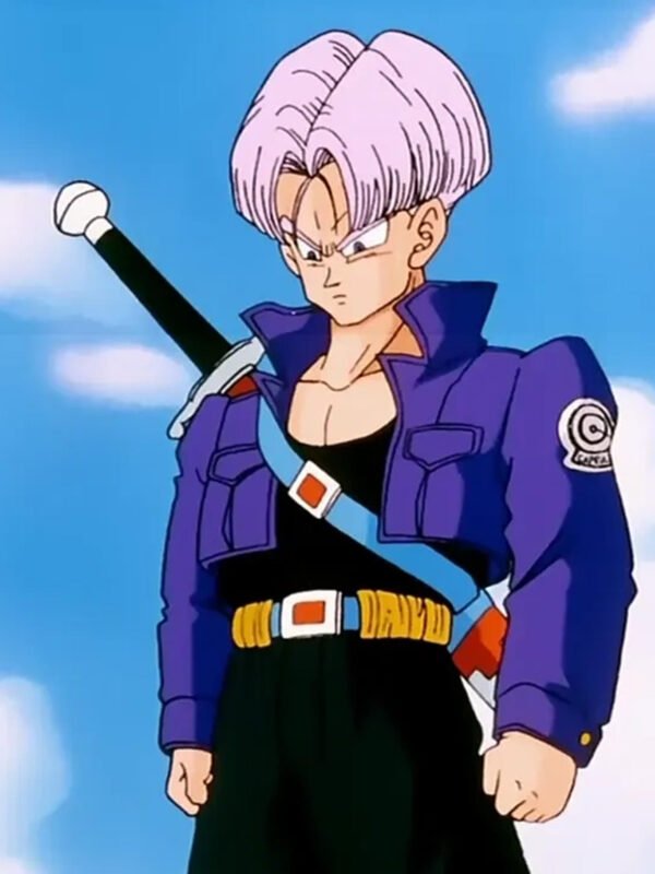Mens Dragon Ball Future Trunks Blue Leather Jacket