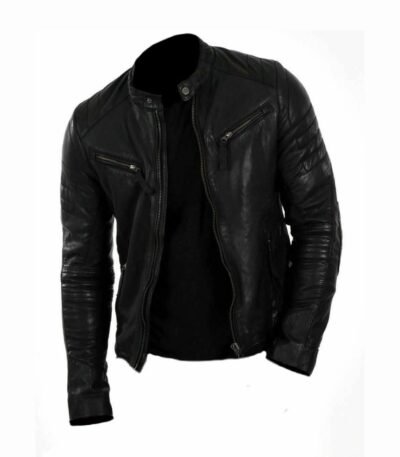 Men’s Genuine Leather Lambskin Motorcycle Jacket