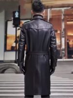 Men’s Genuine Sheepskin Leather Trench Coat