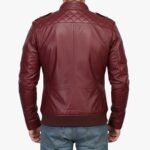 Mens Kevin Burgundy Real Sheepskin Leather Jacket