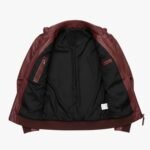 Mens Kevin Burgundy Real Sheepskin Leather Jacket