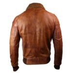 Mens Removable Fur Collar Rust Tan Brown Jacket