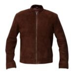 Men’s Slim Fit Biker Coffee Brown Bomber Jacket