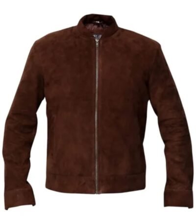 Men’s Slim Fit Biker Coffee Brown Bomber Jacket