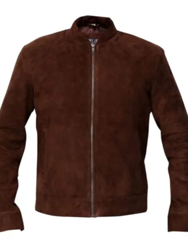 Men’s Slim Fit Biker Coffee Brown Bomber Jacket