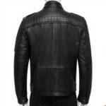 Mens Slim Fit Black Leather Biker Jacket