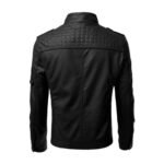 Mens Slim Fit Black Leather Biker Jacket