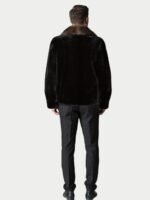 Mens Spread Mahogany Collar Mink Fur Coat