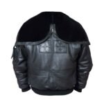 Mens Top Gun Black Zipper Hooded Bomber Leather Jacket