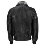 Mens Vintage Bomber Detachable Fur Collar Jacket