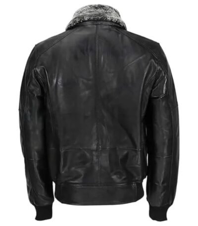 Mens Vintage Bomber Detachable Fur Collar Jacket