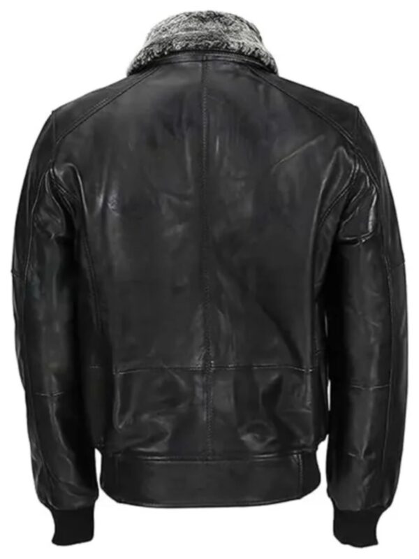 Mens Vintage Bomber Detachable Fur Collar Jacket