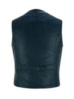 Mens Vintage Classic Blue Leather Vest