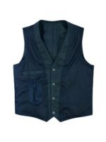 Mens Vintage Classic Blue Leather Vest