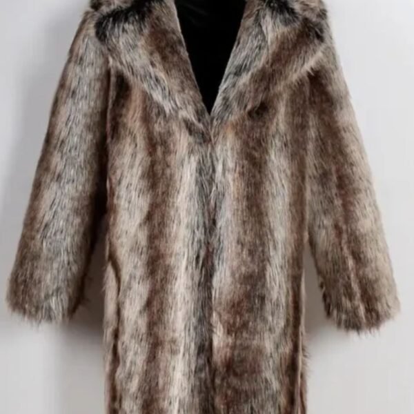 Mens White and Grey Cross Hooded Mink Fur Coat