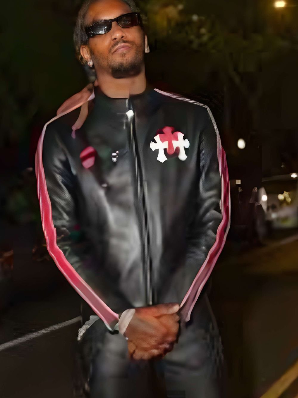 Met Gala 2023 Offset Black Leather Jacket Met Gala 2023 Offset Black Leather Jacket