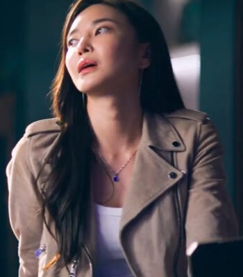 Mi-Sun Lift 2024 Movie Beige Biker Jacket