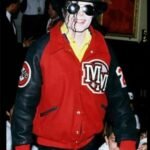 Michael Jackson Red Fleece Letterman Varsity Bomber Jacket