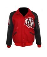 Michael Jackson Red Fleece Letterman Varsity Bomber Jacket