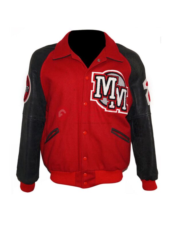 Michael Jackson Red Fleece Letterman Varsity Bomber Jacket
