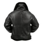 Michael Large Fur Collar Black Leather Jacket