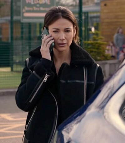 Michelle Four Pockets Shearling Fur Leather Jacket