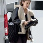 Michelle Keegan 2024 Fool Me Once Leather Shearling Jacket