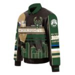 Milwaukee Bucks Printed Leather Jacket