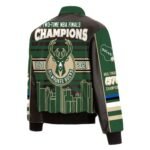 Milwaukee Bucks Printed Leather Jacket