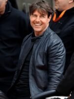 Mission Impossible Dead Reckoning Tom Cruise Black Leather Jacket