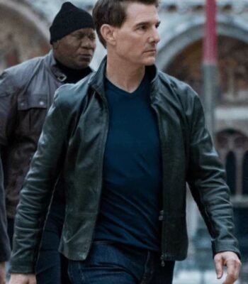 Mission Impossible Dead Reckoning Tom Cruise Black Leather Jacket