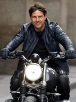 Mission Impossible Dead Reckoning Tom Cruise Black Leather Jacket