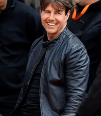 Mission Impossible Dead Reckoning Tom Cruise Black Leather Jacket
