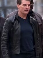 Mission Impossible Dead Reckoning Tom Cruise Black Leather Jacket