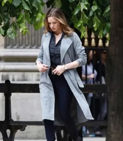 Mission Impossible Fallout Ilsa Faust Blue Wrap Belted Coat