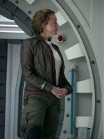 Molly Parker Brown Leather Jacket Lost in Space