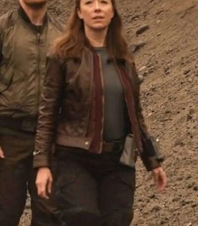 Molly Parker Brown Leather Jacket Lost in Space