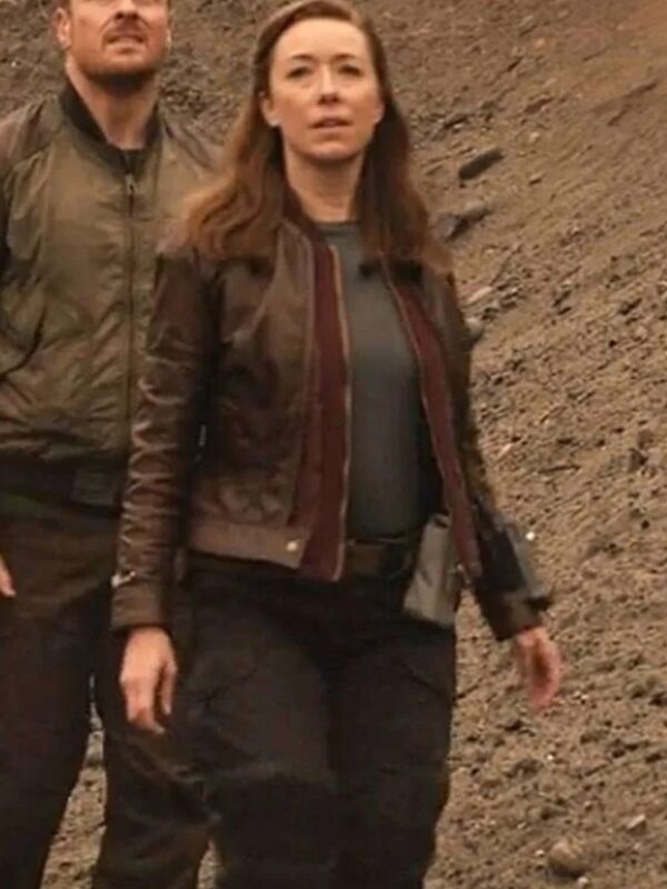 Molly Parker Brown Leather Jacket Lost in Space