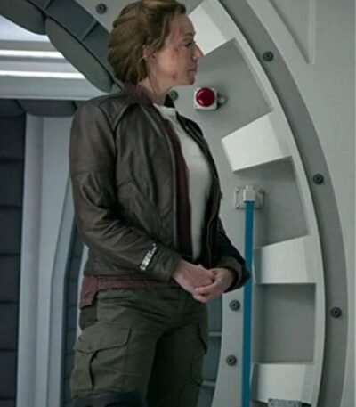 Molly Parker Brown Leather Jacket Lost in Space