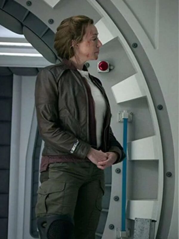 Molly Parker Brown Leather Jacket Lost in Space