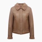 Monica Shearling Fur Lined Brown Jacket