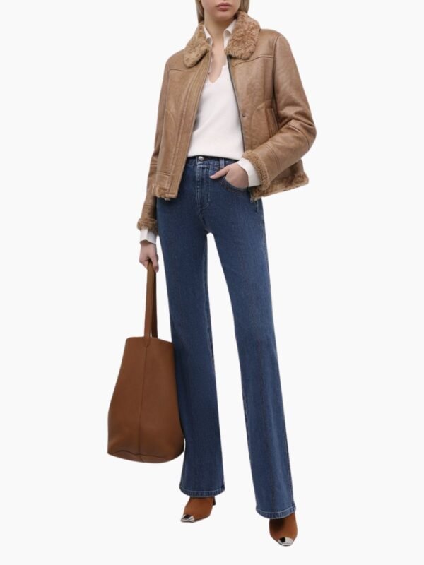 Monica Shearling Fur Lined Brown Jacket