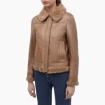 Monica Shearling Fur Lined Brown Jacket
